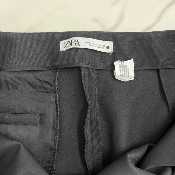 Zara Black Midi Slit Tube Skirt L - Picture 11 of 11